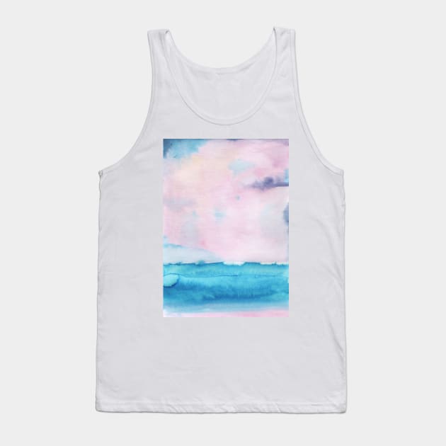 Watercolor landscape sky clouds Tank Top by Olga Berlet